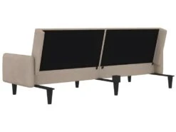 Canapé-lit à 2 Places Taupe Tissu Microfibre -Accueil-Canapé canape 21995775