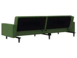 Canapé-lit à 2 Places Avec Deux Oreillers Vert Foncé Velours -Accueil-Canapé canape 21995831