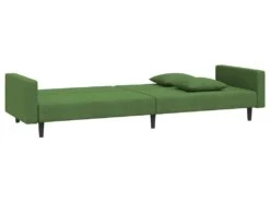 Canapé-lit à 2 Places Avec Deux Oreillers Vert Foncé Velours -Accueil-Canapé canape 21995835