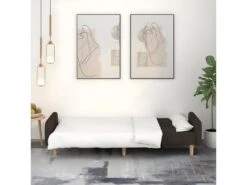 Canapé-lit à 2 Places Marron Foncé Tissu -Accueil-Canapé canape 21996427