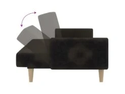 Canapé-lit à 2 Places Marron Foncé Tissu -Accueil-Canapé canape 21996433