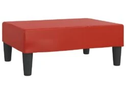 Canapé-lit 2 Places Avec Repose-pied Rouge Bordeaux Similicuir -Accueil-Canapé canape 21996639