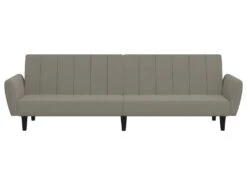 Canapé-lit à 2 Places Gris Clair Velours -Accueil-Canapé canape 21997069