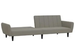 Canapé-lit à 2 Places Gris Clair Velours -Accueil-Canapé canape 21997071