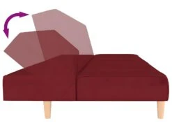 Canapé-lit à 2 Places Rouge Bordeaux Tissu -Accueil-Canapé canape 21997153