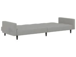 Canapé-lit à 2 Places Gris Clair Microfibre -Accueil-Canapé canape 21997353