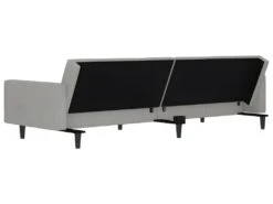 Canapé-lit à 2 Places Gris Clair Microfibre -Accueil-Canapé canape 21997355