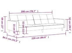 Canapé-lit à 2 Places Marron Microfibre -Accueil-Canapé canape 21997401