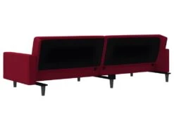 Canapé-lit 2 Places 2 Oreillers Et Repose-pied Bordeaux Velours 17 Canapé-lit 2 Places 2 Oreillers Et Repose-pied Bordeaux Velours -Accueil-Canapé canape 21997553