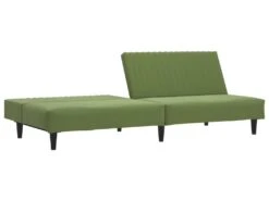 Canapé-lit à 2 Places Vert Clair Velours -Accueil-Canapé canape 21997965