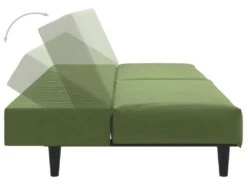 Canapé-lit à 2 Places Vert Clair Velours -Accueil-Canapé canape 21997969