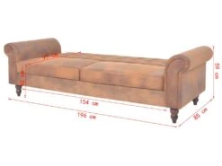 Canapé-lit Convertible Avec Accoudoir Daim Synthétique Marron -Accueil-Canapé canape 21998253