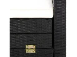 Canapé-lit Extensible 3 Places Avec Toit Résine Tressée Noir -Accueil-Canapé canape 21998749