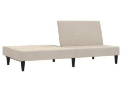 Canapé-lit à 2 Places Crème Tissu Microfibre -Accueil-Canapé canape 21998861