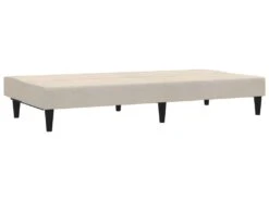 Canapé-lit à 2 Places Crème Tissu Microfibre -Accueil-Canapé canape 21998863