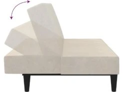 Canapé-lit à 2 Places Crème Tissu Microfibre -Accueil-Canapé canape 21998867