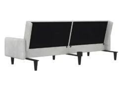 Canapé-lit à 2 Places Gris Clair Tissu Microfibre -Accueil-Canapé canape 21998905