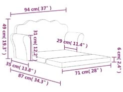 Canapé-lit Pour Enfants à 2 Places Bleu Peluche Douce -Accueil-Canapé canape 21998969