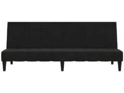 Canapé-lit à 2 Places Noir Tissu Microfibre -Accueil-Canapé canape 21998977