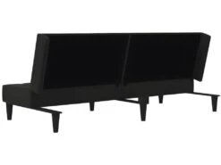 Canapé-lit à 2 Places Noir Tissu Microfibre -Accueil-Canapé canape 21998983