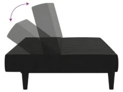 Canapé-lit à 2 Places Noir Tissu Microfibre -Accueil-Canapé canape 21998985