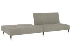 Canapé-lit 2 Places Avec Tabouret Gris Clair Velours -Accueil-Canapé canape 21999235