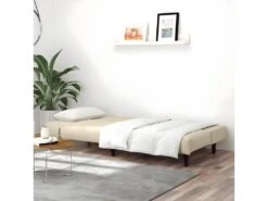 Canapé-lit à 2 Places Crème Velours -Accueil-Canapé canape 21999307