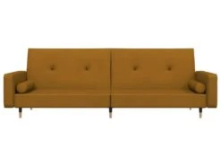 Canapé-lit à 2 Places Avec Deux Oreillers Marron Velours -Accueil-Canapé canape 21999765