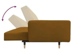 Canapé-lit à 2 Places Avec Deux Oreillers Marron Velours -Accueil-Canapé canape 21999773
