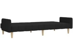 Canapé-lit à 2 Places Noir Tissu -Accueil-Canapé canape 22000031