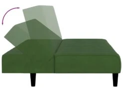 Canapé-lit à 2 Places Vert Foncé Velours -Accueil-Canapé canape 22000167
