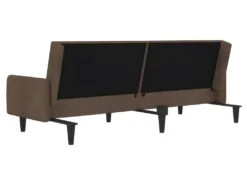 Canapé-lit à 2 Places Marron Tissu Microfibre -Accueil-Canapé canape 22000449