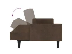 Canapé-lit à 2 Places Marron Tissu Microfibre -Accueil-Canapé canape 22000451