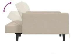 Canapé-lit à 2 Places Crème Microfibre -Accueil-Canapé canape 22000651