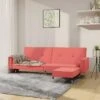 Canapé-lit à 2 Places Avec Repose-pied Rose Velours -Accueil-Canapé canape 22000677