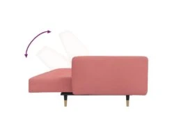 Canapé-lit à 2 Places Avec Repose-pied Rose Velours -Accueil-Canapé canape 22000689