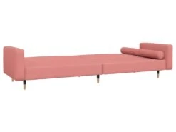 Canapé-lit à 2 Places Avec Repose-pied Rose Velours -Accueil-Canapé canape 22000693