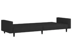 Canapé-lit à 2 Places Avec Repose-pied Noir Velours -Accueil-Canapé canape 22000935