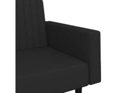 Canapé-lit à 2 Places Avec Repose-pied Noir Velours -Accueil-Canapé canape 22000939