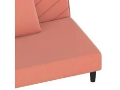 Canapé-lit à 2 Places Avec Deux Oreillers Rose Velours -Accueil-Canapé canape 22001193