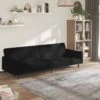Canapé-lit à 2 Places Noir Microfibre 1 Canapé-lit à 2 Places Noir Microfibre -Accueil-Canapé canape 22001929