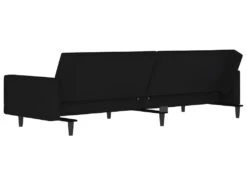 Canapé-lit à 2 Places Noir Microfibre -Accueil-Canapé canape 22001937