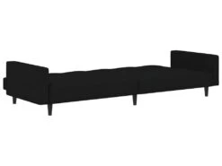 Canapé-lit à 2 Places Noir Microfibre -Accueil-Canapé canape 22001941