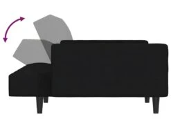 Canapé-lit à 2 Places Noir Microfibre -Accueil-Canapé canape 22001943