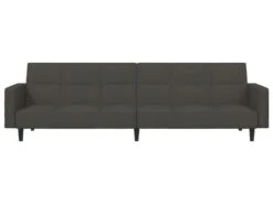 Canapé-lit à 2 Places Gris Foncé Microfibre -Accueil-Canapé canape 22002113