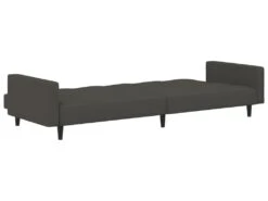 Canapé-lit à 2 Places Gris Foncé Microfibre -Accueil-Canapé canape 22002117