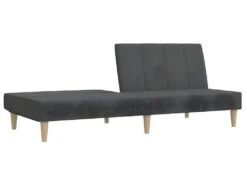 Canapé-lit à 2 Places Avec Tabouret Gris Foncé Tissu -Accueil-Canapé canape 22002657