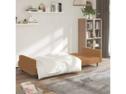 Canapé-lit à 2 Places Taupe Microfibre -Accueil-Canapé canape 22002669