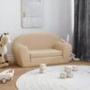 Canapé-lit Pour Enfants à 2 Places Crème Peluche Douce -Accueil-Canapé canape 22002705