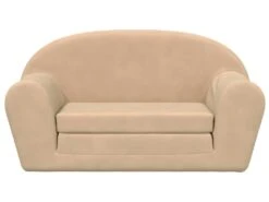 Canapé-lit Pour Enfants à 2 Places Crème Peluche Douce -Accueil-Canapé canape 22002709